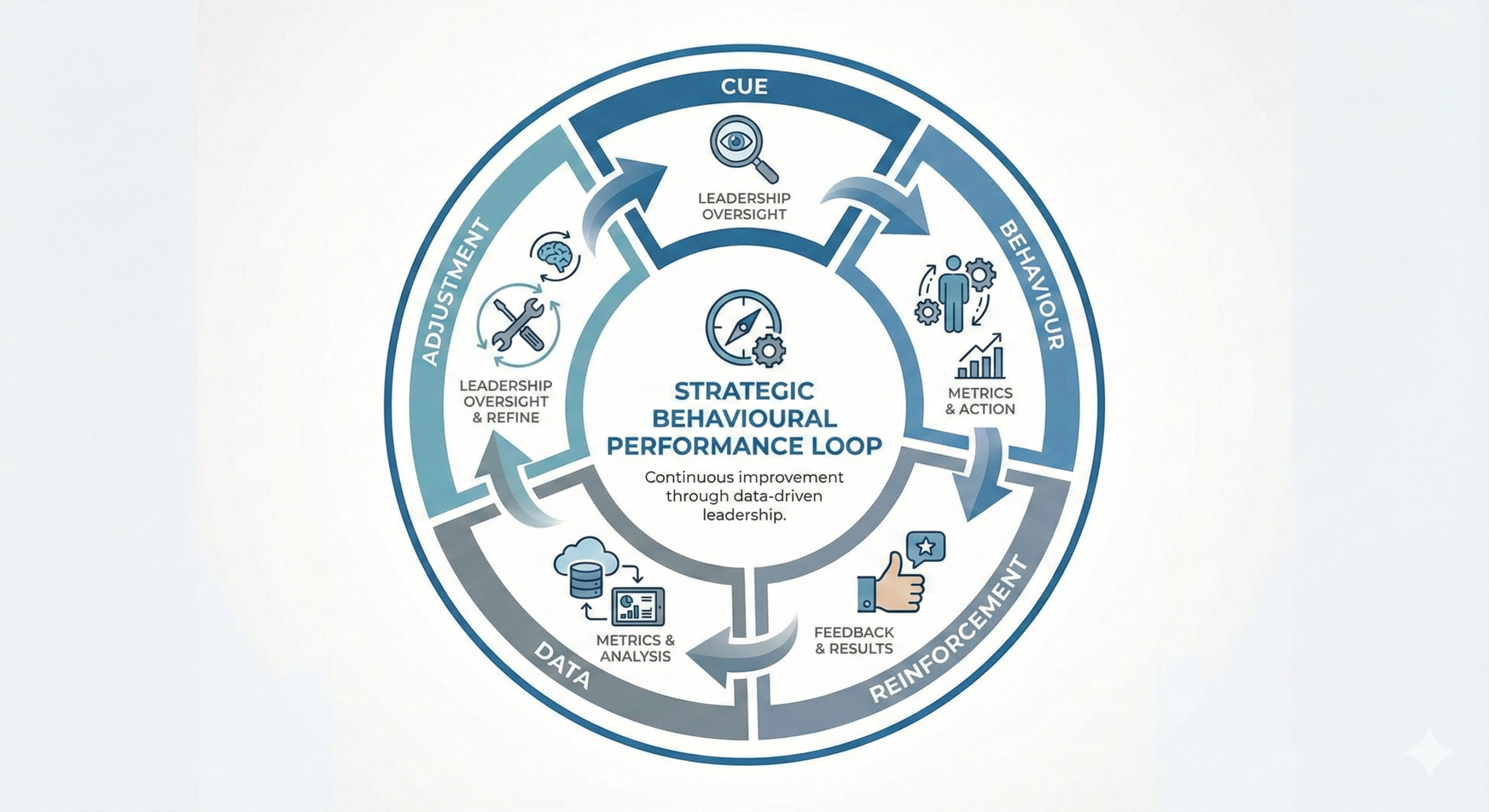 Behaviour Analytics for Execution loop showing Cue, Behaviour, Reinforcement, Data, and Adjustment.