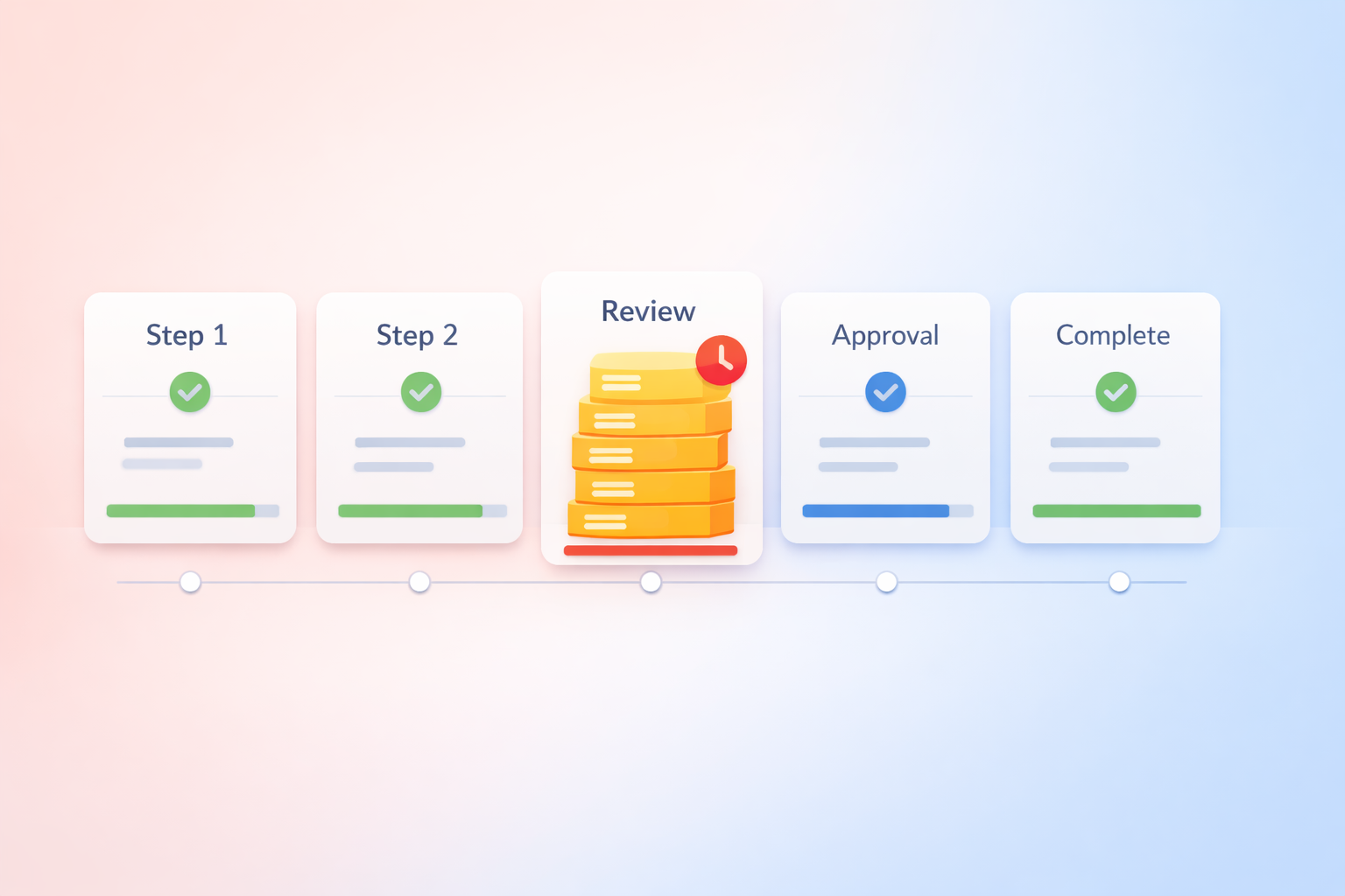 Workflow dashboard showing one stage overloaded with pending tasks while other stages move normally.